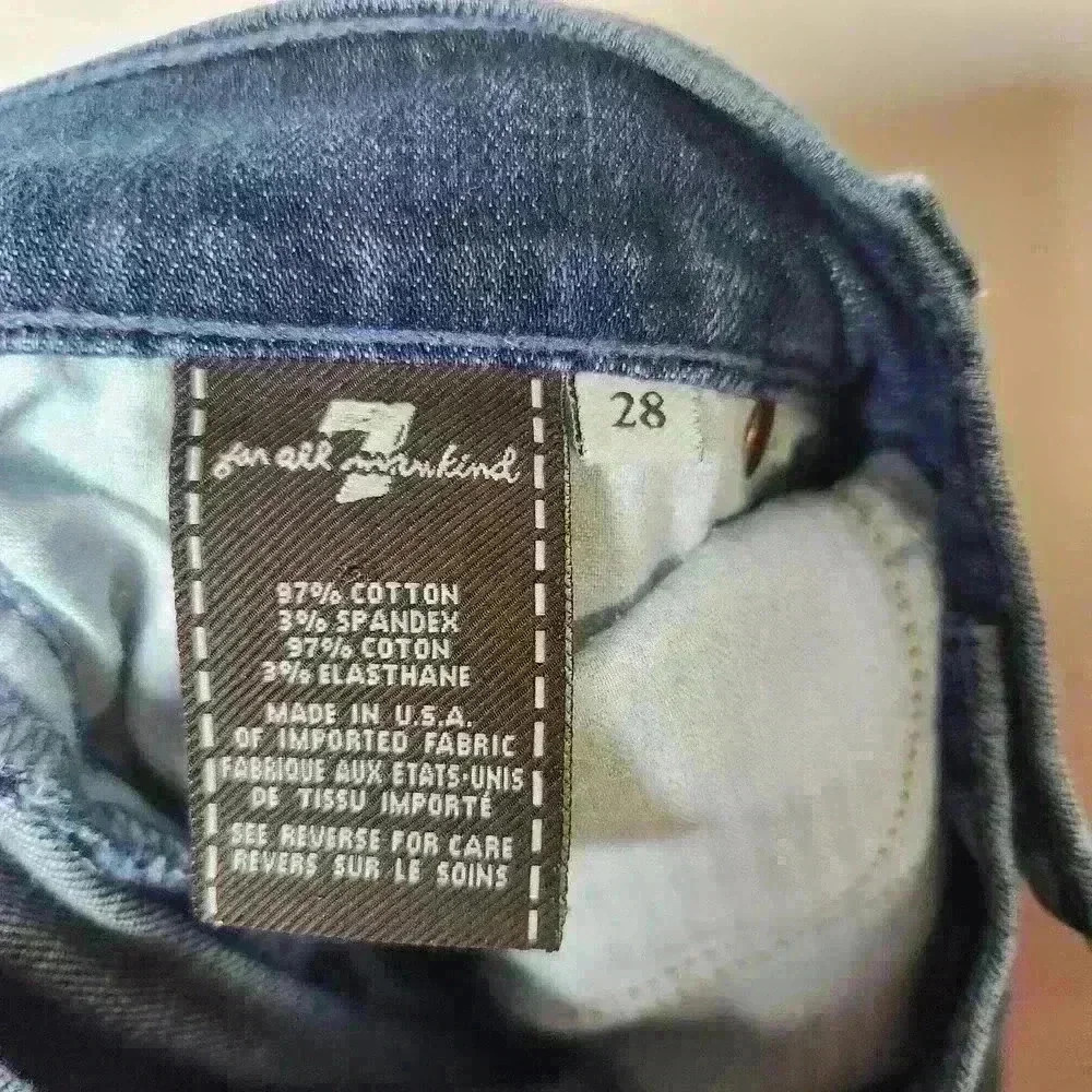 7 for all mankind women's medium wash low rise bootcut jeans size 28 - Picture 8 of 9